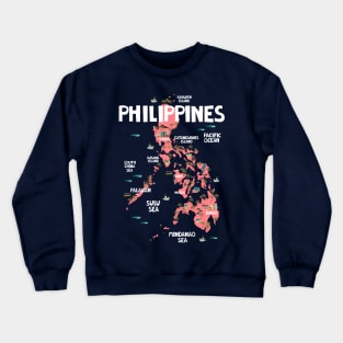 Philippines Illustrated Map Crewneck Sweatshirt